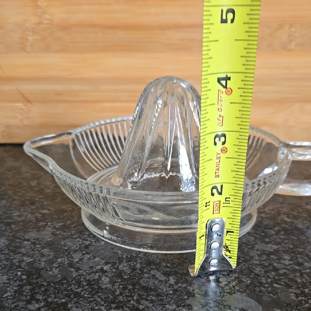 Sur La Table Clear Glass Hand Citrus Juicer with Pour Spout